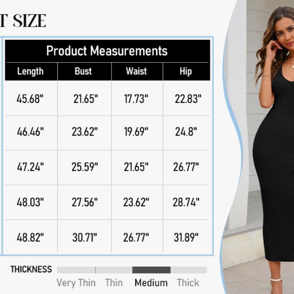 Y2K Sexy Rib-Knit Maxi Tank Dress – Slim Fit Vacation Outfit Maxi Dress - Picture 7 of 8